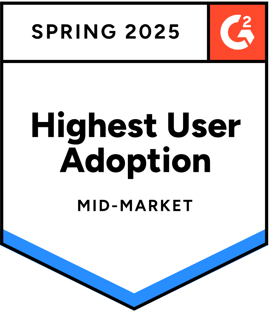 Badge for highest user adoption in mid-market