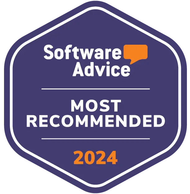 Software Advice badge for most easy to use software of 2024