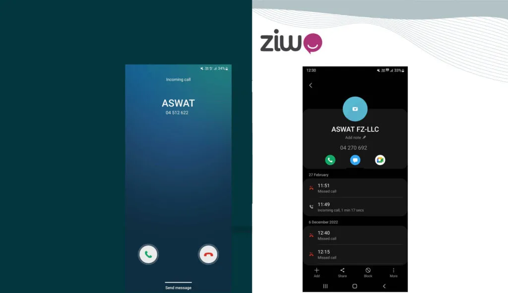 Calls from ASWAT FZ LLC Calls from ASWAT FZ LLC