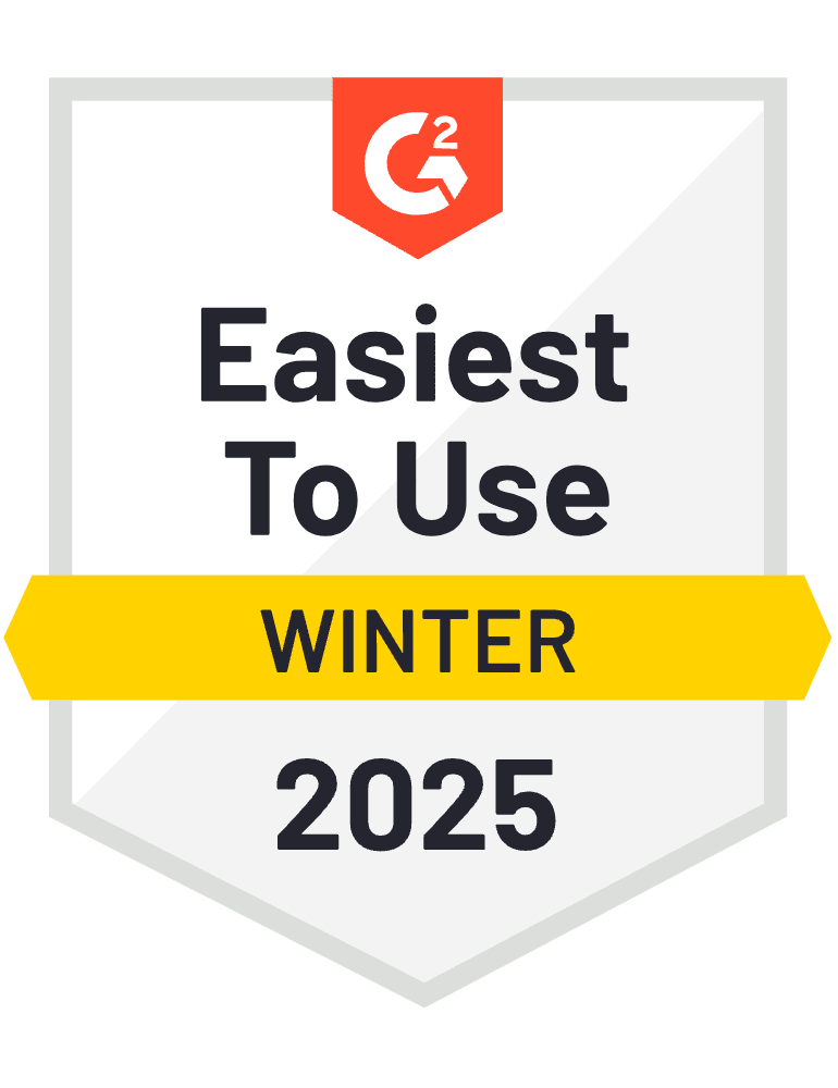 G2 badge for most easy to use software of 2024