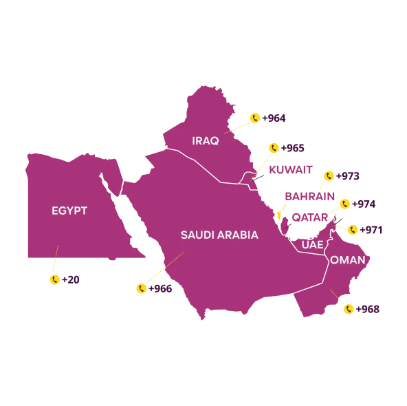 A map of the Middle East with highlighted countries.